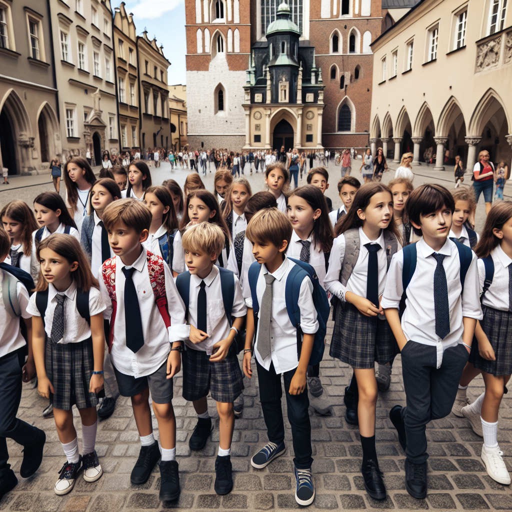 Jakie korzyści przynosi uczniom lokalizacja prywatnej szkoły podstawowej w historycznej dzielnicy Krakowa?